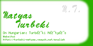 matyas turbeki business card